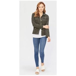 XCVI Raw Edge Safari Jacket, Olive Green - NWT